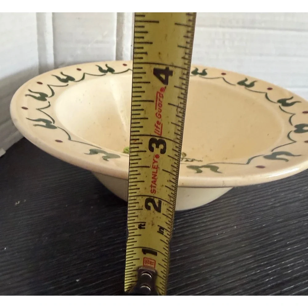 Metlox Poppytrail Hand Painted Bowl California Folk Art Woman Water Buckets 7.5